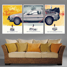 Load image into Gallery viewer, 3 Panel back to the future print canvas painting modern wall art canvas picture art painting for living room unframed
