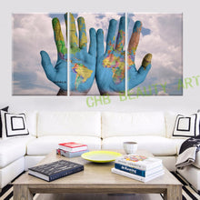 Load image into Gallery viewer, 3 Piece Canvas Wall Art World Map in hand Printed Painting On Canvas Wall Pictures For Living Room Decorative Pictures Unframed
