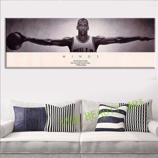 Michael Jordan WINGS MJ 23 Basketball Poster Print 3 Size Poster And Prints For Home Decorate Unframed