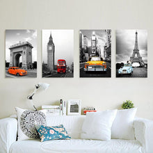 Load image into Gallery viewer, 4 Piece oil style Painted Paris Eiffel Tower  Wall Painting pictures Home Decoration Abstract Landscape On Canvas Unframed
