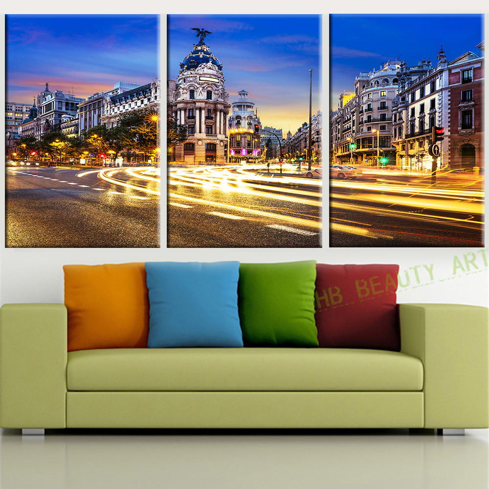 3 Piece Canvas Wall Art Spain Madrid Coffee Printed Oil Painting On Canvas Wall Pictures For Living Room Decorative Pictures