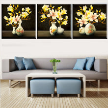 Load image into Gallery viewer, 3 Panels Gold Flowers Canvas Art Modern Print Painting Wall Pictures For Living Room Decoration Pictures
