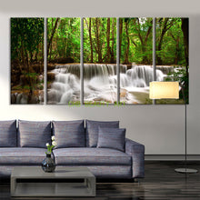 Load image into Gallery viewer, 5 panel Printed Canvas Painting Waterfalls in Forest  Home Decorative Picture Modern Wall Art  Wall Pictures For Living Room
