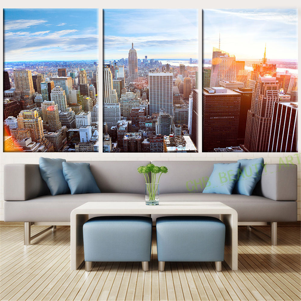 3 Piece Canvas Wall Art New York Printed Oil Painting On Canvas  Wall Pictures for living Room Home Decoration Unframed