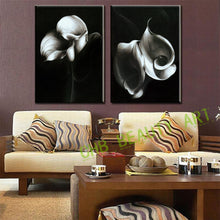 Load image into Gallery viewer, 2 Pcs Modern Abstract Painting Art Black Flower Print Canvas Painting Wall Pictures for Living Room Decorative Pictures Unframed

