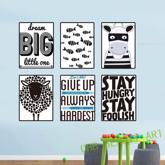 6 Piece Motivational Poster Prints Decorative Picture Canvas Painting Home Decor Wall Art Unframed