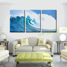 Load image into Gallery viewer, 3 Piece Pure Ocean Waves Canvas Art  Modern Wall Painting Wall Pictures For Living Room Seascape Home Decor
