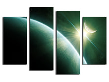 Load image into Gallery viewer, 4 Panel Modern Wall Art Abstract Space Moon Stars Picture Print On Canvas Paintings Home Decoration For Living Room HD print
