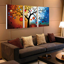 Load image into Gallery viewer, 3 panel Lucky Tree modern abstract print painting unframed wall pictures for living room heavy color canvas art home decoration
