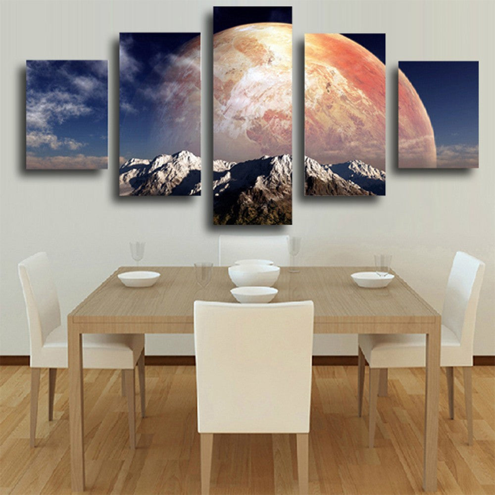 5 Panel Modern Art Canvas Painting Beautiful Earth Wall Pictures For Living Room&bedroom HD Print Home Decor