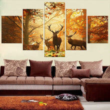 Load image into Gallery viewer, No Frame 5 PCS Deer Wall Painting Modern Tree Canvas Painting Art Animal Wall Picture For Living Room Bedroom Home Decor
