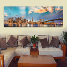 Load image into Gallery viewer, HD Large Canvas 5 Panels Home Decor Wall Art Painting Prints of Brooklyn Bridge Artwork Custom Sale-Modern City Canvas Painting
