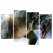 Load image into Gallery viewer, 4 Panels Printed posters modern big Dinosaur picture wall painting for Living room home decoration Canvas art Unframed
