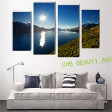 Load image into Gallery viewer, 4 piece canvas painting (No Frame) sea sunshine mountain wall pictures for living room canvas prints decorative picture
