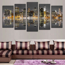 Load image into Gallery viewer, (No Frame) 5 Piece New York City Night Modern Wall Decor Canvas Art Print Painting On Canvas Wall Pictures For Living Room
