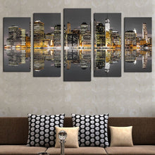 Load image into Gallery viewer, (No Frame) 5 Piece New York City Night Modern Wall Decor Canvas Art Print Painting On Canvas Wall Pictures For Living Room
