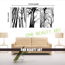 Load image into Gallery viewer, 3 Panels Modern Canvas Prints Black White Trees Trunk Canvas Painting Wall Art Wall Picture for Living Room Unframed
