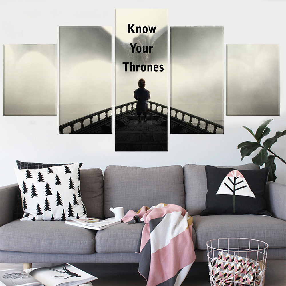 5 panel painting canvas modern home decor game of thrones canvas print wall pictures for living room art Unframed