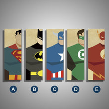 Load image into Gallery viewer, 5 Panels Print Painting Canvas Super Hero Superman Batman Cartoon Home Decor Modern Wall Pictures For Living Room Unframed
