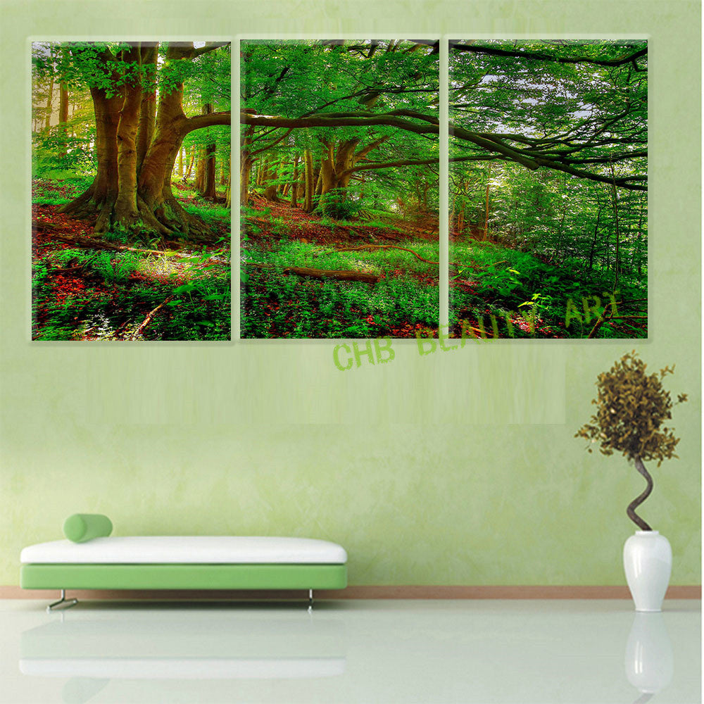 3 Piece Morden Abstract Canvas Painting Evergreen Tree Wall Picture Decoration Home Modern Artwork Prints