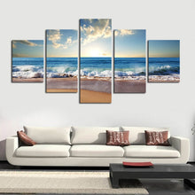 Load image into Gallery viewer, (No Frame) 5 Piece The Sea Beach Modern Wall Decor Canvas Art Print Painting On Canvas Artworks Wall Pictures For Living Room
