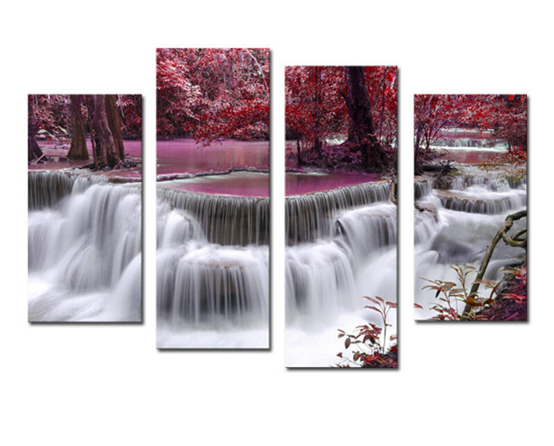 4 Piece Mangrove With Waterfall Modern Home Wall Decor Canvas Picture Art HD Print Painting Canvas Arts