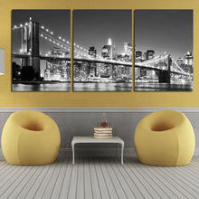Load image into Gallery viewer, 3 Piece Modern Wall Painting New York Brooklyn Bridge Home Decorative Art Picture Paint On Canvas Prints Unframed Unframed
