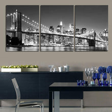 Load image into Gallery viewer, 3 Piece Modern Wall Painting New York Brooklyn Bridge Home Decorative Art Picture Paint On Canvas Prints Unframed Unframed
