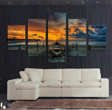 Load image into Gallery viewer, 5 Piece Hot Sell Seaview With boat Modern Wall Art Home Decor Canvas picture Art HD Print Painting Wall Pictures For Living Room
