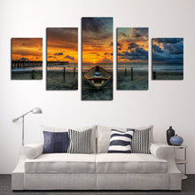 Load image into Gallery viewer, 5 Piece Hot Sell Seaview With boat Modern Wall Art Home Decor Canvas picture Art HD Print Painting Wall Pictures For Living Room
