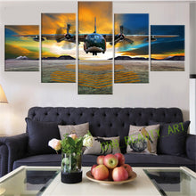 Load image into Gallery viewer, 5 Piece Printed Airplane Landscape Group Canvas Painting Wall Pictures For Living Room Decorative Pictures Unframed
