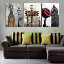 Load image into Gallery viewer, 3 Panel Wall Art Paintings Famous European Building  Landscape Wall Pictures For Living Room Modern Home Decor Unframed
