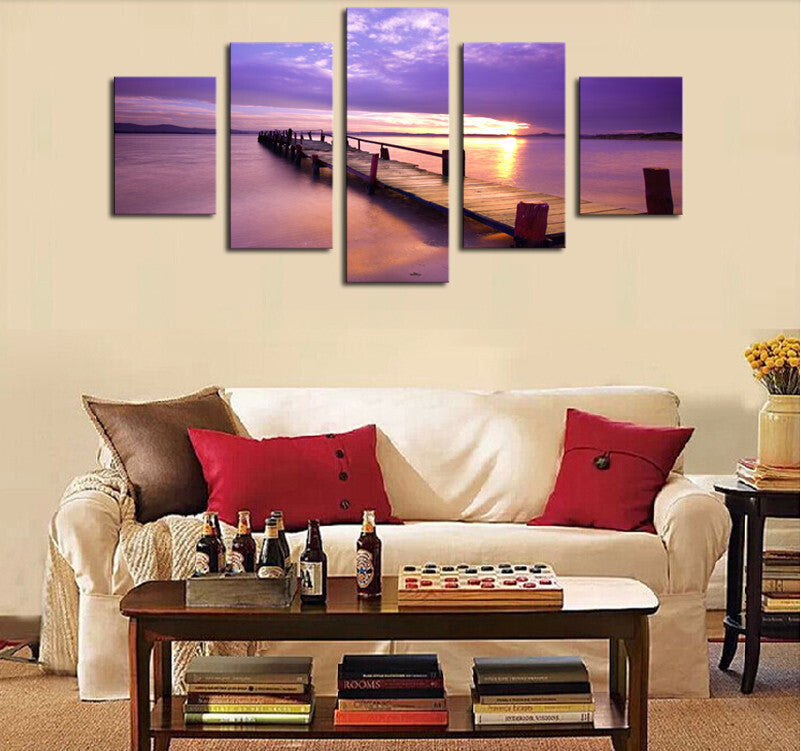 5 Panels Sea View Picture Canvas Print Painting Wall Art Canvas Painting For Home Decor Artwork