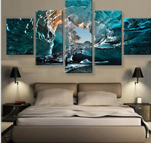 Load image into Gallery viewer, 5 Panels Canvas Painting Wall Art Ice Cave Landscape Wall Pictures For Living Room Decorative Pictures Printed  Unframed

