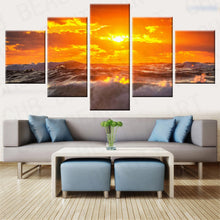 Load image into Gallery viewer, 5 Panel Large Wall Art Sea Sunshine Canvas Painting Print On Canvas Wall Pictures For Living Room Decorative Picture Unframed
