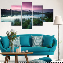 Load image into Gallery viewer, 5 Panel Wall Art Modern Printing Lake Sunset Landscape Oil Painting Canvas Wall Pictures For Living Room Home Decor Unframed
