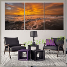 Load image into Gallery viewer, 3 Piece Canvas Wall Art Sea Wave Painting  Wall Pictures For Living Room Home Decoration Canvas Print Unframed
