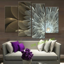 Load image into Gallery viewer, 4 Panel Canvas Painting Wealth And Luxury Golden Flowers Art Picture Home Decor On Canvas Modern Wall Painting Unframed
