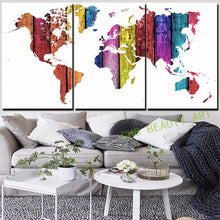 Load image into Gallery viewer, 3 Piece Canvas Wall Art Watercolor World Printed Painting On Canvas Wall Pictures For Living Room Decorative Pictures Unframed
