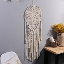 Load image into Gallery viewer, Macrame Wall Hanging Boho Home Decor Hook Flower Dream Catcher
