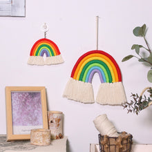 Load image into Gallery viewer, Rainbow Macrame Wall Hanging Boho Tassel Christma Room Decor
