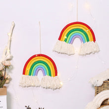 Load image into Gallery viewer, Rainbow Macrame Wall Hanging Boho Tassel Christma Room Decor
