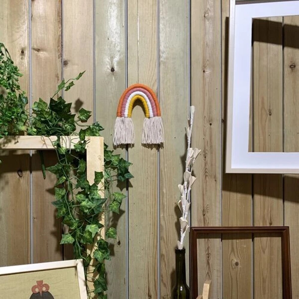 Rainbow Macrame Wall Hanging Boho Tassel Christma Room Decor