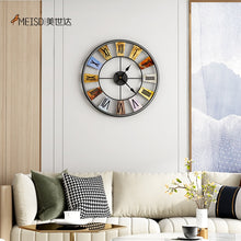 Load image into Gallery viewer, Nordic 3D Retro Metal Large Watch Wall Clock Modern Design Home Living Room Decoration Silent Clockwork Bedroom Kitchen Decor
