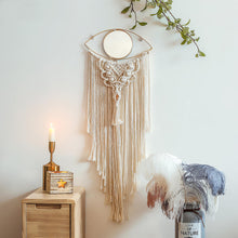 Load image into Gallery viewer, Mirror Macrame Wall Hanging Evil Eye Makramee Dream Catcher
