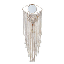 Load image into Gallery viewer, Mirror Macrame Wall Hanging Evil Eye Makramee Dream Catcher
