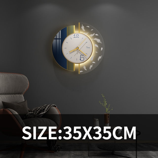 Translucent Silent Decorative Clocks Home Decor Watches Large Wall Clock Modern Designed For Living Room Kitchen Decoration