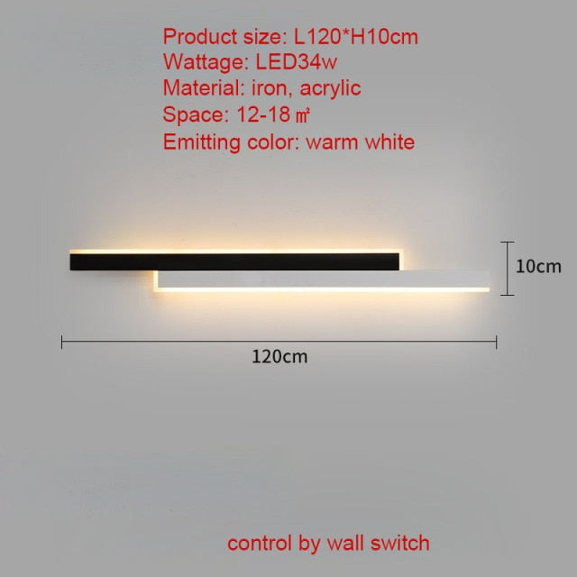 Modern LED Wall Lamp Long Hanging Lights Simple Nordic Living Room Sofa Background Wall Lights Home decoration Lighting Fixtures