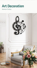 Load image into Gallery viewer, Music Note Large Wall Clock Modern Designed Watches For Home Living Room Bedroom Decor Kitchen Decoration With Stickers Silent
