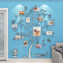 Load image into Gallery viewer, 3D Acrylic Sticker Tree  Mirror Wall Decals DIY Photo Frame Family Photo for Living Room Art Home Decor
